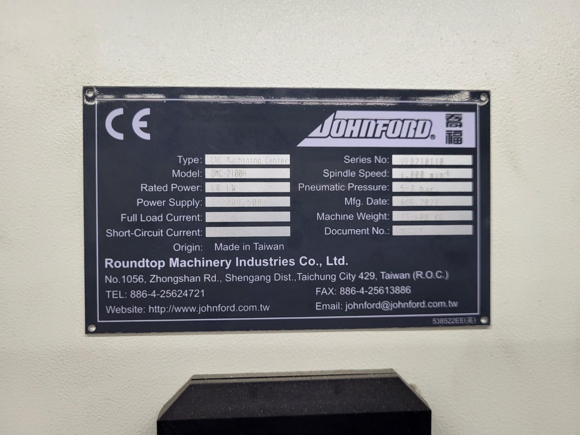 2021 JOHNFORD DMC-2100H CNC VMC – FANUC CONTROL, CAT 50, 82.7" X-TRAVEL, 24 ATC - Image 14