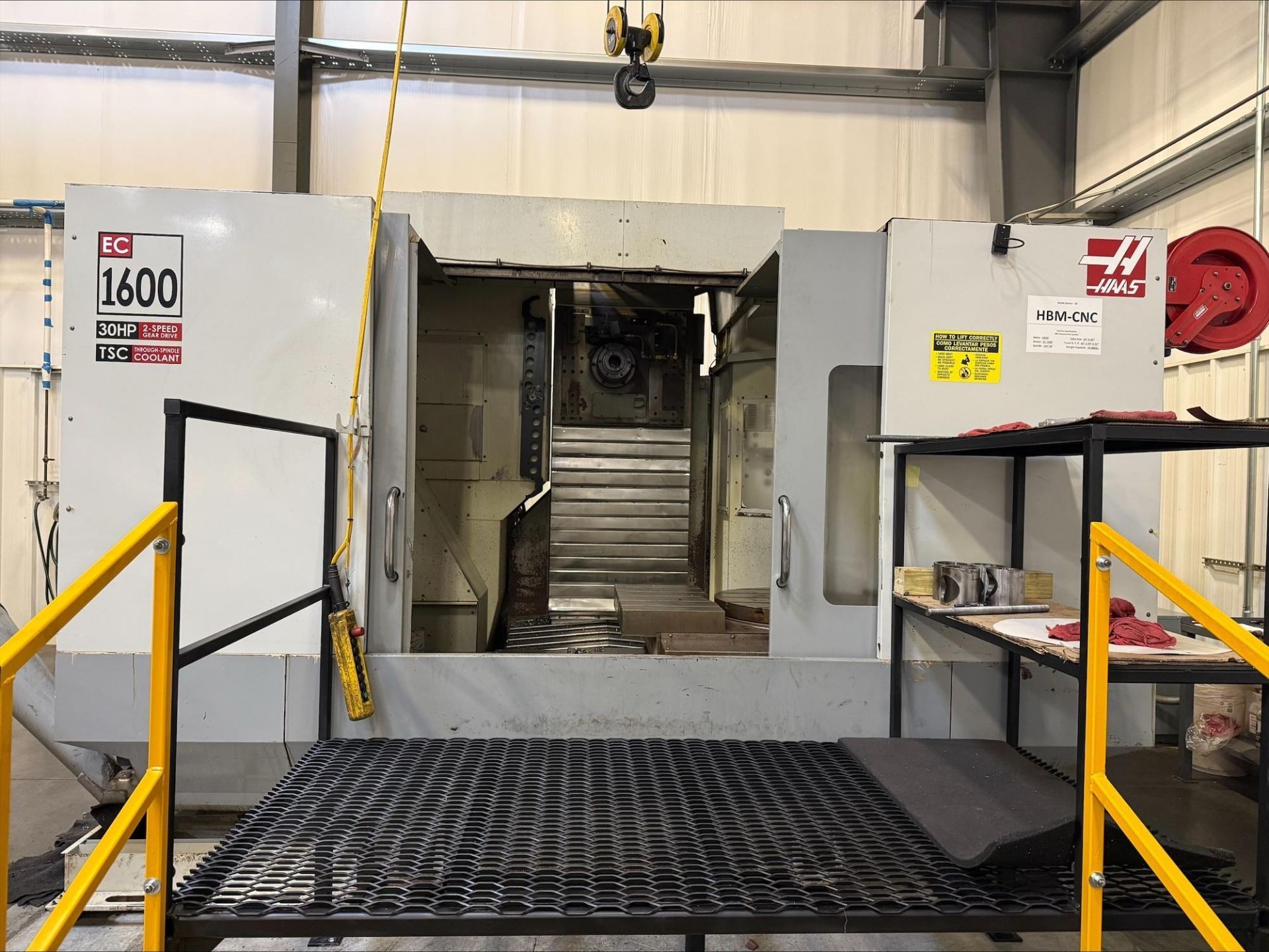 2007 HAAS EC-1600-4X CNC HMC - FULL 4TH-AXIS, CAT 50, TSC, CHIP CONVEYOR