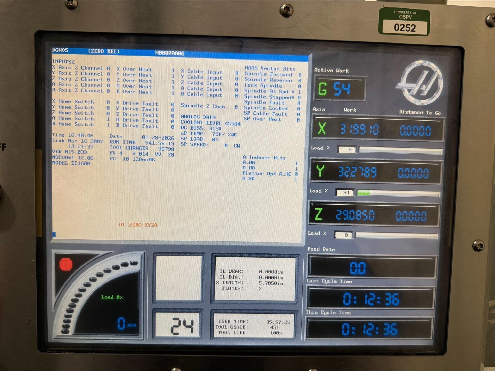 2007 HAAS EC-1600-4X CNC HMC - FULL 4TH-AXIS, CAT 50, TSC, CHIP CONVEYOR - Image 10