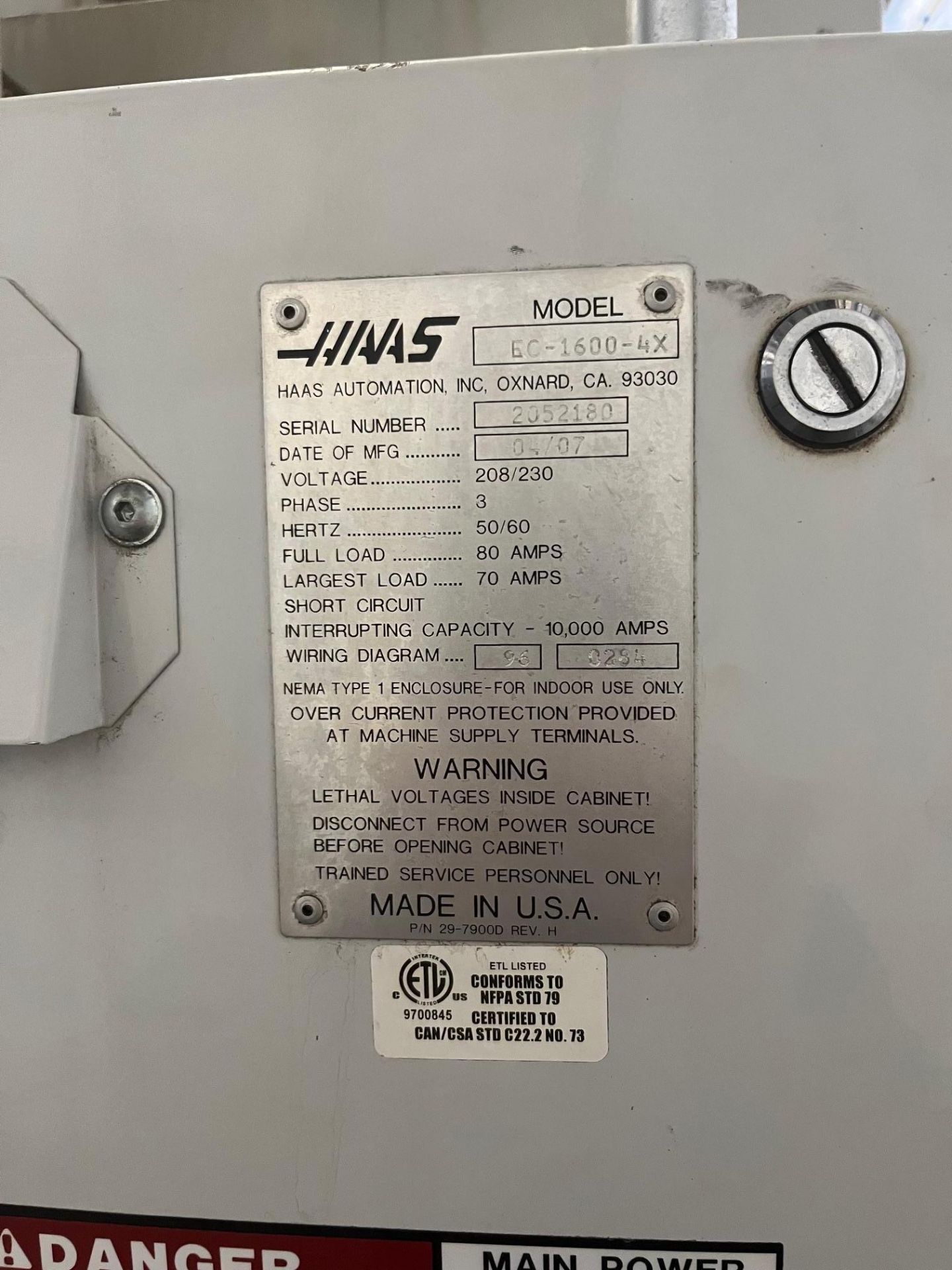 2007 HAAS EC-1600-4X CNC HMC - FULL 4TH-AXIS, CAT 50, TSC, CHIP CONVEYOR - Image 11