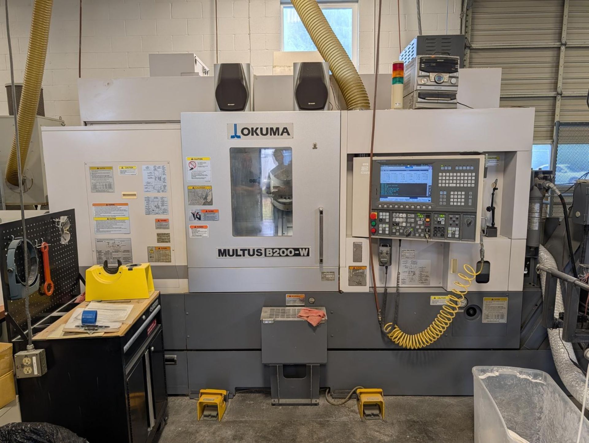 2008 OKUMA MULTUS B200-W CNC TURNING LATHE - BAR FEEDER, PARTS CATCHER