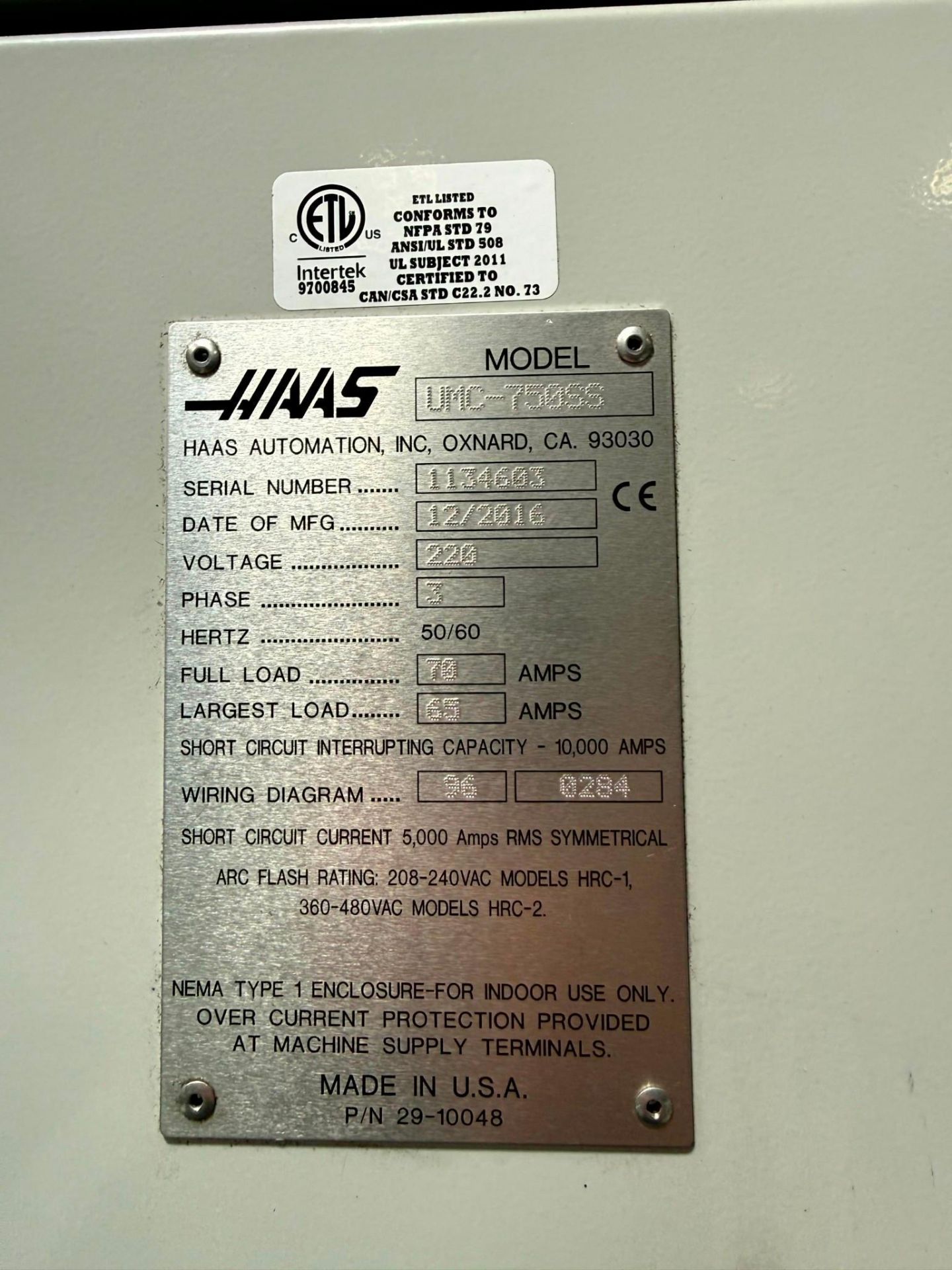 2016 HAAS UMC-750SS UNIVERSAL MACHINING CENTER, MIDACO AUTOMATIC PALLET CHANGER, TSC, CHIP CONVEYOR - Image 10