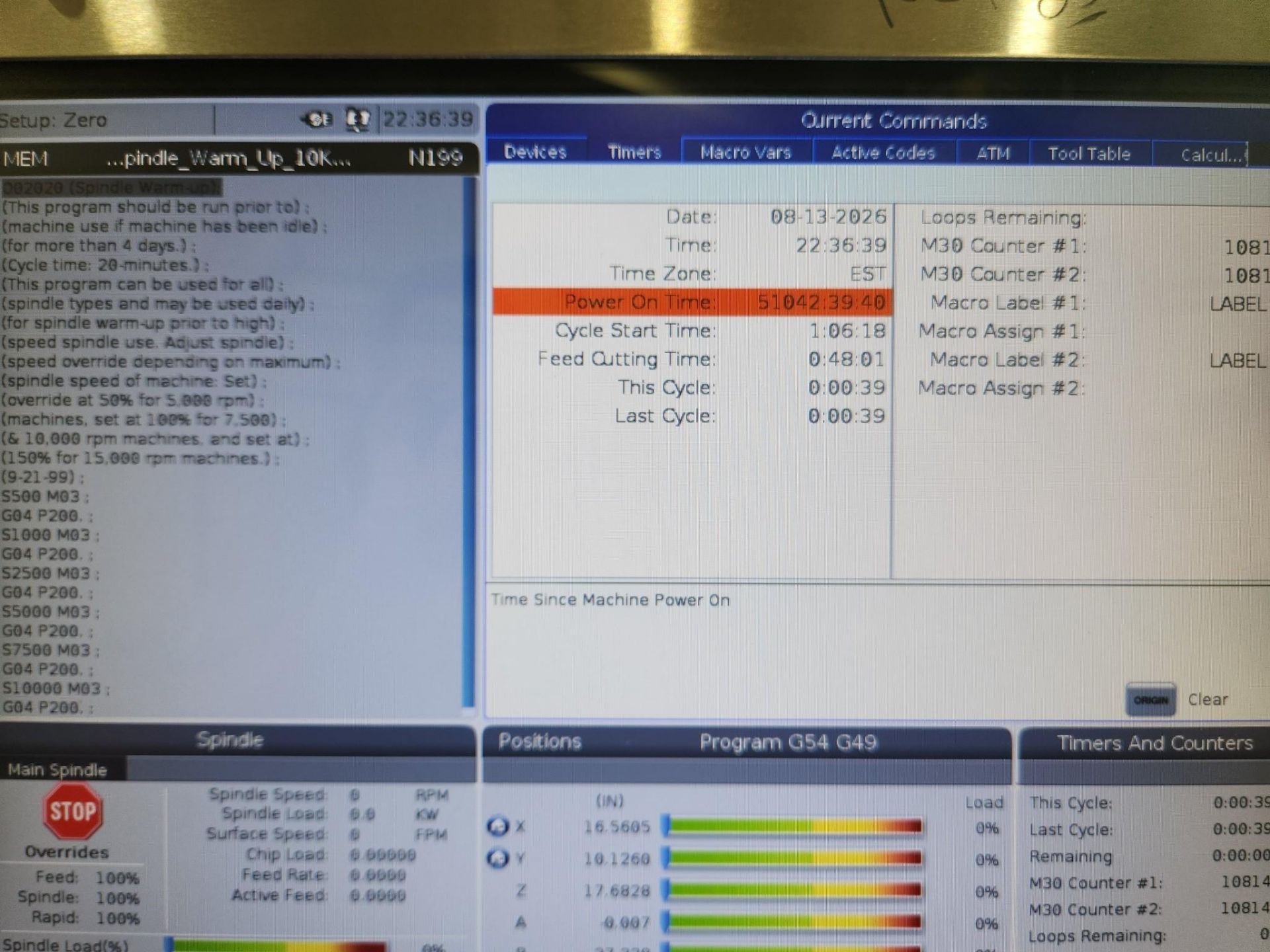 2016 HAAS VF-3 VMC - 40 ATC, WIPS, 30K RPM, CHIP AUGER, 4TH & 5TH AXIS READY - Image 10