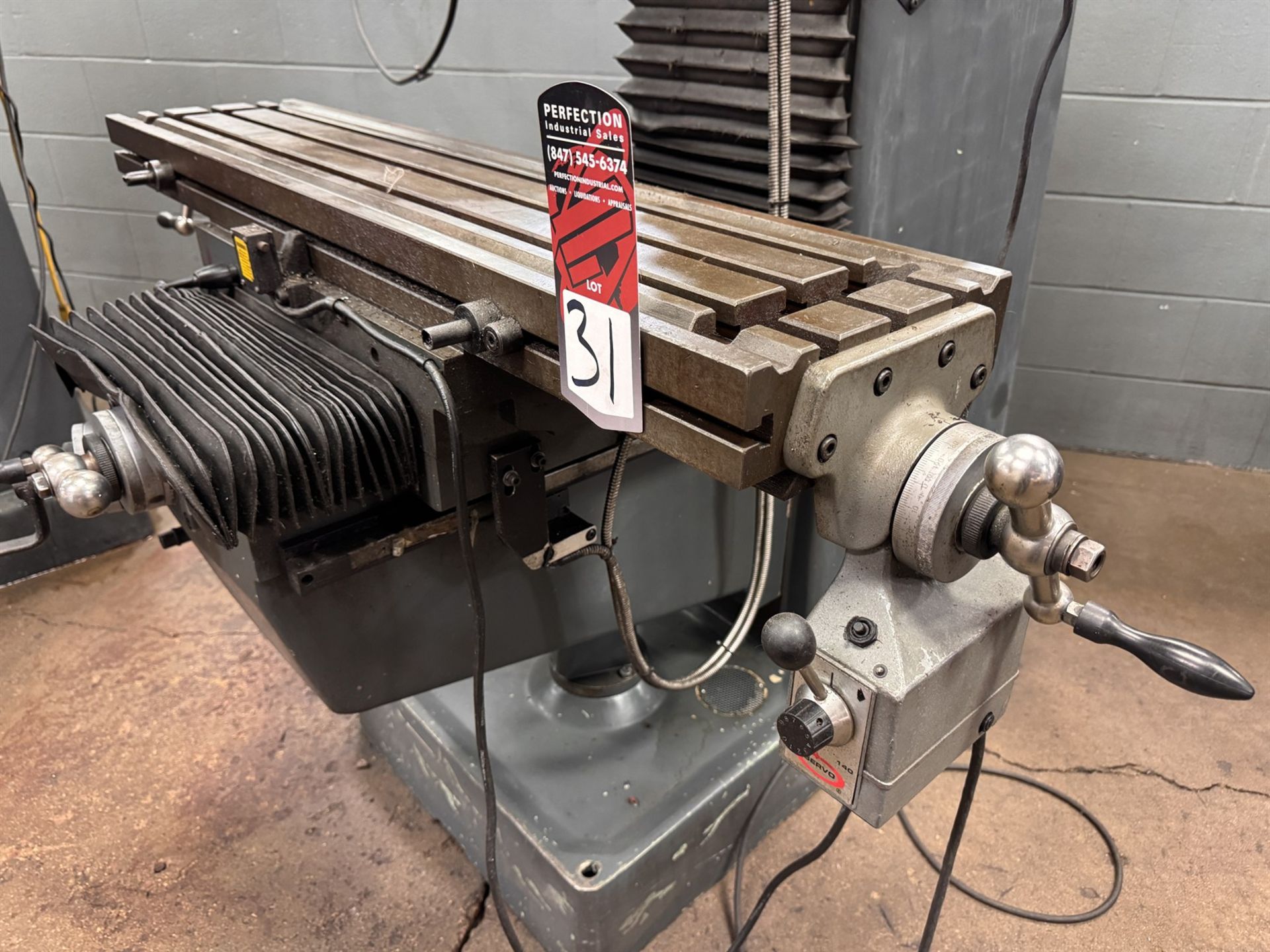 LAGUN FTV-1 3 HP Milling Machine, s/n 45754, w/ 10” x 44” Power Feed Table, Sony Millman 2-Axis DRO - Image 3