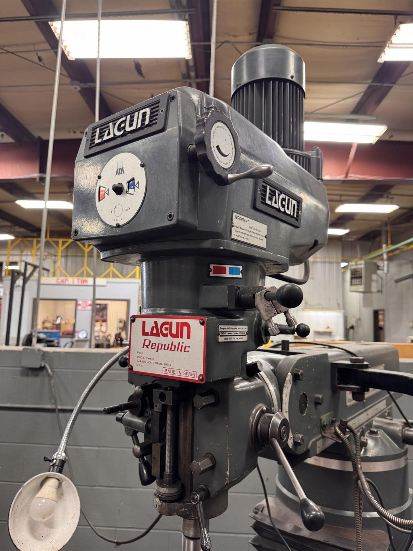 LAGUN FTV-1 3 HP Milling Machine, s/n 45754, w/ 10” x 44” Power Feed Table, Sony Millman 2-Axis DRO - Image 4