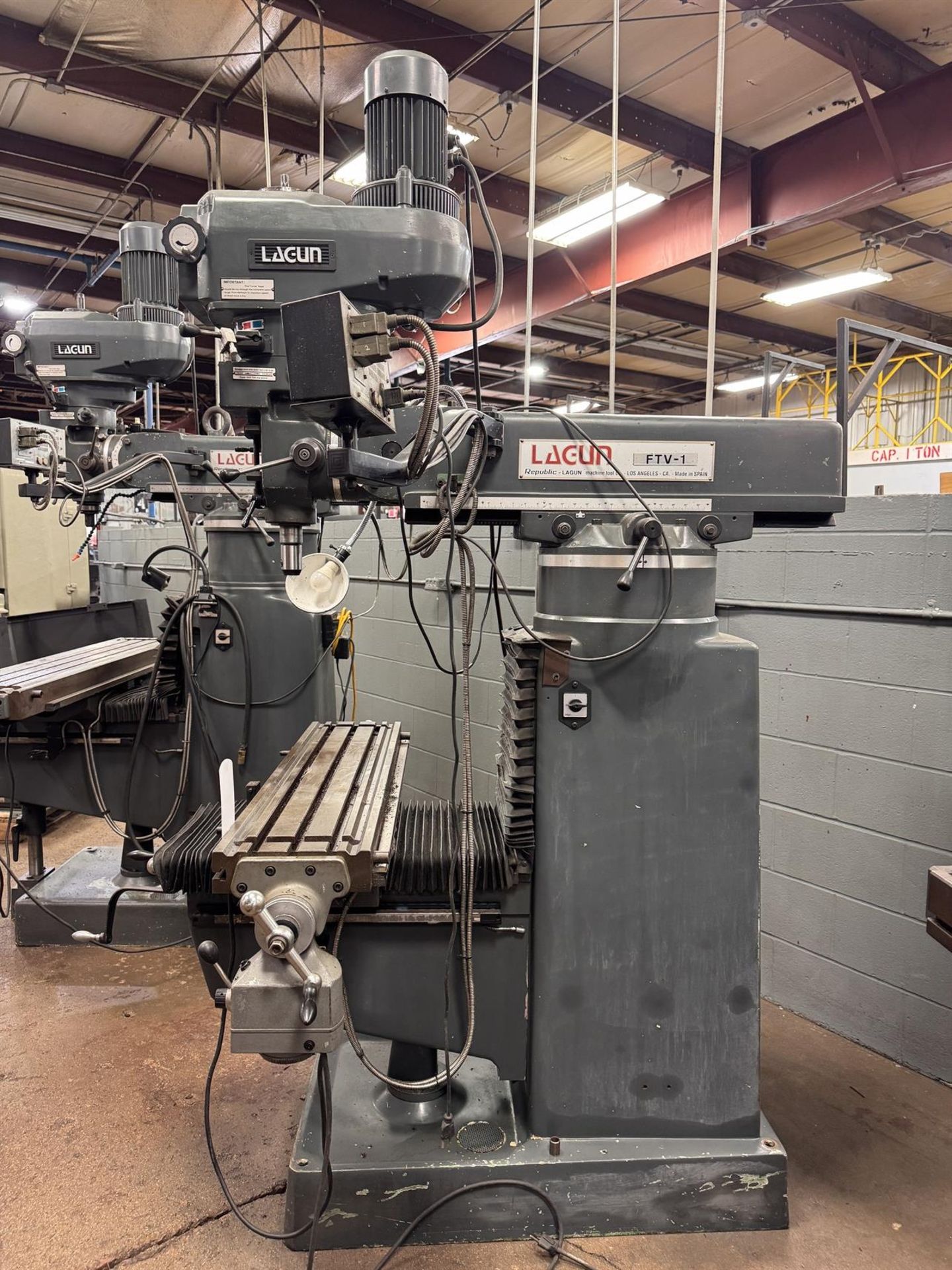 LAGUN FTV-1 3 HP Milling Machine, s/n 45754, w/ 10” x 44” Power Feed Table, Sony Millman 2-Axis DRO - Image 6