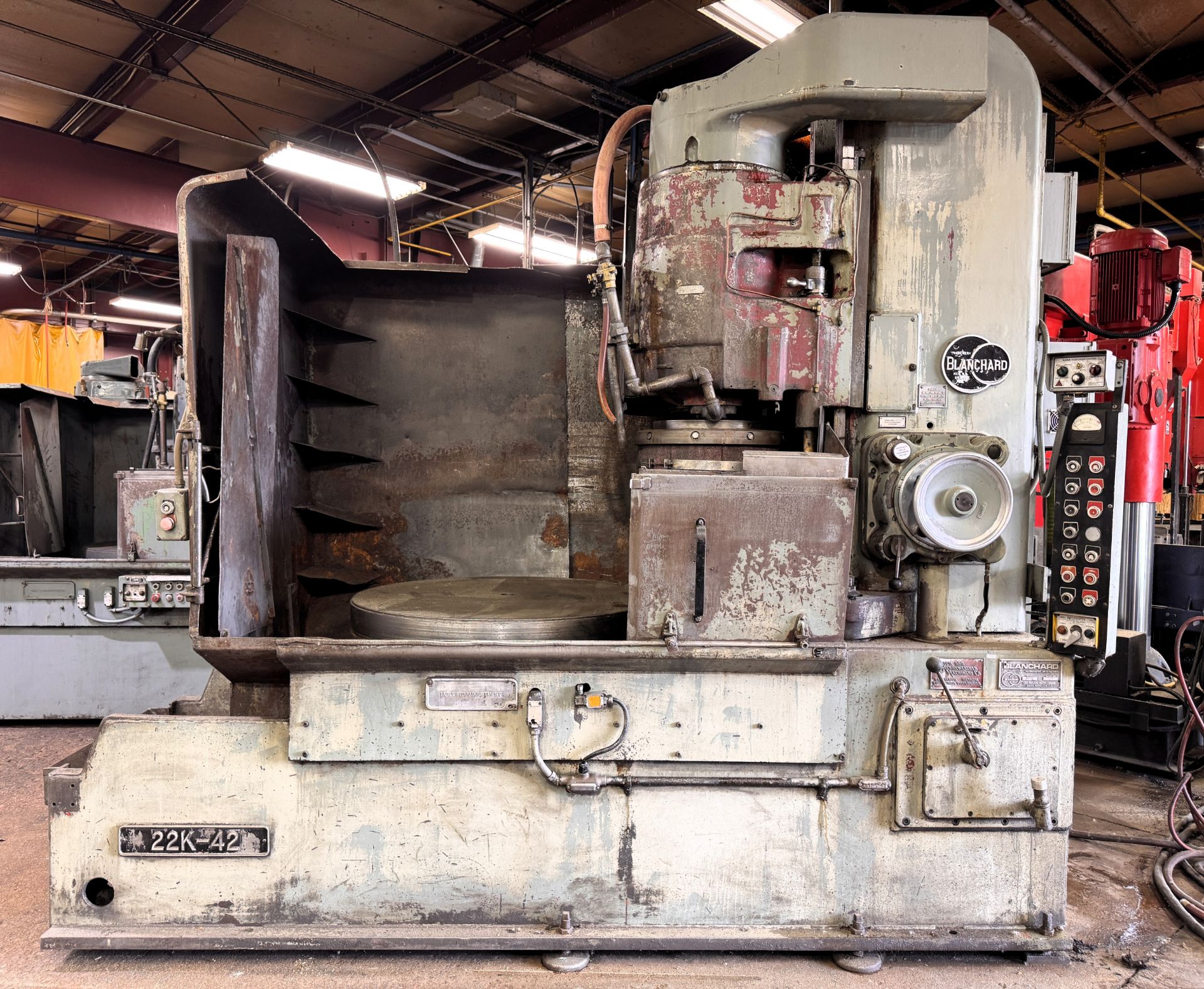 BLANCHARD 22K-42 Rotary Surface Grinder, s/n 15133, w/ 42” Magnetic Chuck, 48” Swing, 12” Max.
