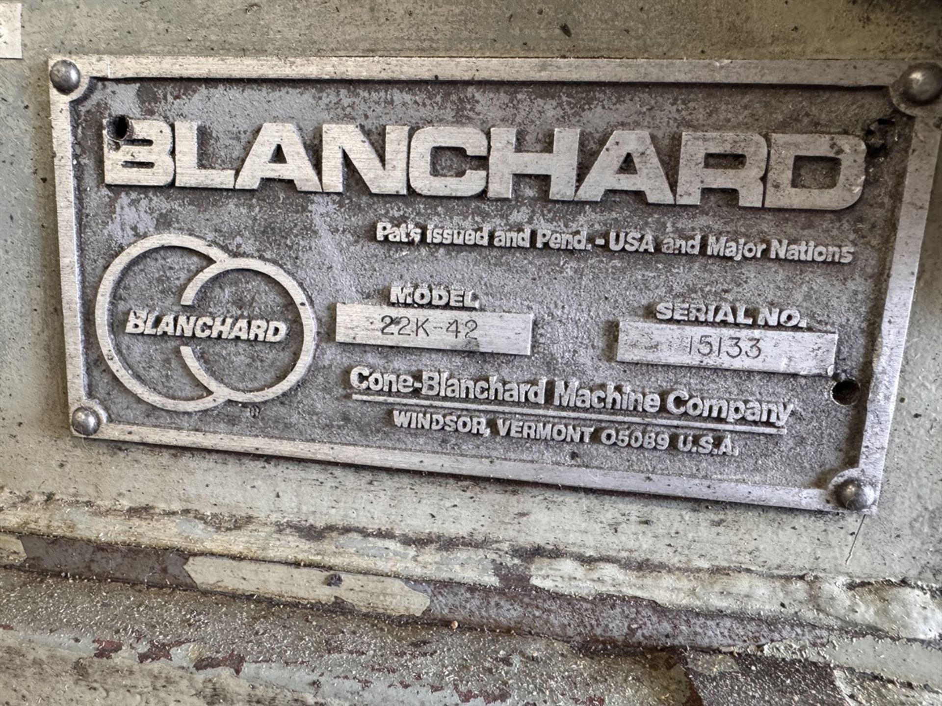 BLANCHARD 22K-42 Rotary Surface Grinder, s/n 15133, w/ 42” Magnetic Chuck, 48” Swing, 12” Max. - Image 10