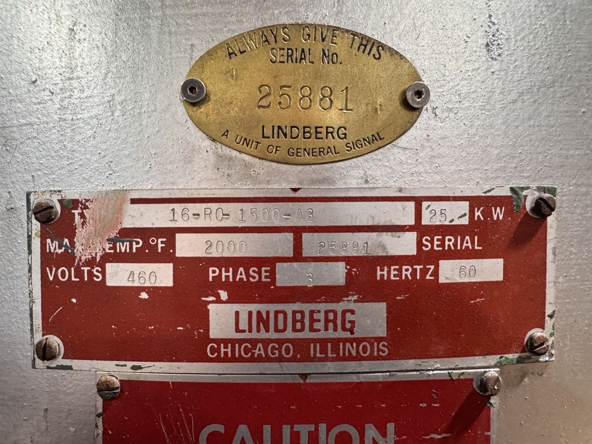 LINDBERG 16-RO-1500-A3 Electric Atmospheric Generator, s/n 25881, 2050°F Max. Temperature, 25 KW - Image 8